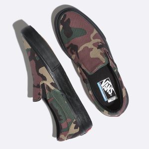 Vans Bayan Kaykay Ayakkabısı Camo Slip-On Pro Siyah | 56395-408